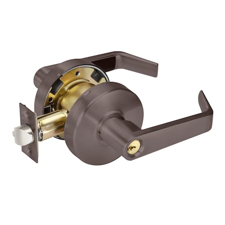 Yale Grade 2 Storeroom/Closet Cylindrical Lock, Augusta Lever, Conventional Cylinder, Dark Oxidized Bronz AU4605LN 613E